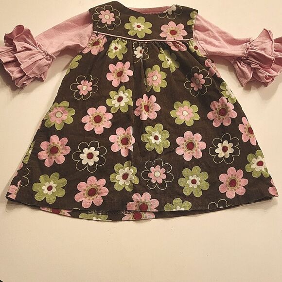 Bonnie Baby Corduroy Jumper Dress with Ruffle Sleeve Shirt - Picture 8 of 9